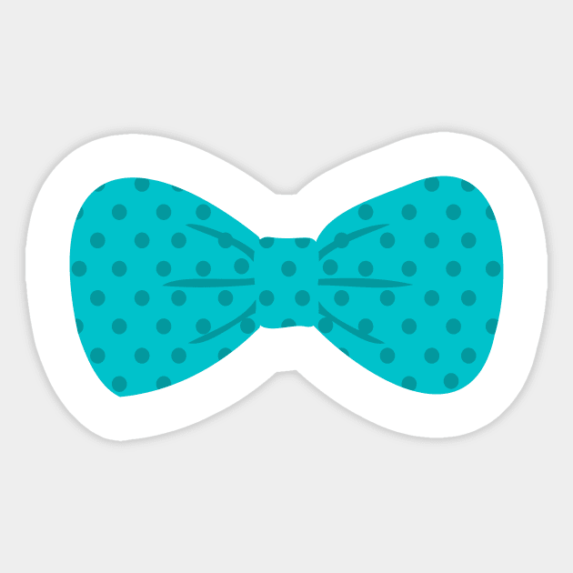 teal polkadot bowtie Sticker by Kristalclick 